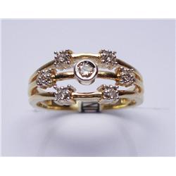 18 Karat Gold Diamonds Ring. .12 Carat Diamonds 4.14 Grams Weight
