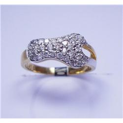 18 Karat Gold Diamonds Ring. .45 Carat Diamonds 3.42 Grams Weight