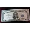 Image 1 : 9. Series 1953A $5 Silver Certificate "Star" Note. AU-Unc.