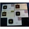 Image 2 : 137. (5) First Day Covers with 22K Gold Replica Stamps.