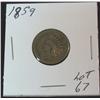 Image 1 : 181. 1859 Indian Head Cent. VG.