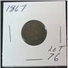 Image 1 : 189. 1867 Indian Head Cent G+. Some Porosity.
