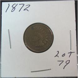 192. 1872 Indian Head Cent. G+.