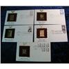 Image 1 : 202. (5) First Day Covers with 22K Gold Replica Stamps.