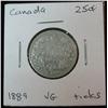 Image 1 : 444. Key Date 1889 Canadian 25-Cent. Key Date 1889 Canadian 25-Cent