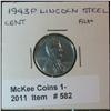 Image 1 : 582. 1943 P U.S. Steel World War II Cent. Almost Unc.