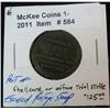 Image 1 : 584. 1862 New York Dougan Hatter Token. Part of Shellcard, Uniface