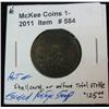 Image 2 : 584. 1862 New York Dougan Hatter Token. Part of Shellcard, Uniface