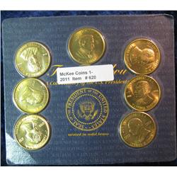 620. Seven-piece Presidential Brass Medal Set.