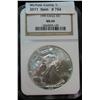 Image 1 : 754. 1999 U.S. Silver Eagle Dollar NGC slabbed MS 69.
