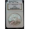 Image 1 : 766. 2008 U.S. Silver Eagle Dollar NGC slabbed MS 69.