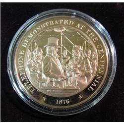 938. 1879 Telephone Demonstrated at the Centennial Proof Bronze Medal. 44mm. Encapsulated. BU
