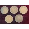 Image 1 : 987. 1916, 17, 18, 19, & 20 Canada Large Cents. VG-VF.