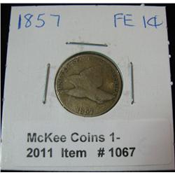 1067. 1857 Flying Eagle Cent. G-VG.