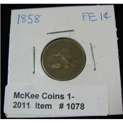 1078. 1858 Small Letters Flying Eagle Cent. F-12.