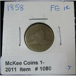 1080. 1858 Large Letters Flying Eagle Cent. AG-3.