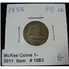 Image 1 : 1083. 1858 Large Letters Flying Eagle Cent. G-4.
