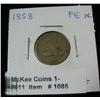 Image 1 : 1085. 1858 Large Letters Flying Eagle Cent. VG-8.
