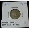 Image 1 : 1086. 1858 Large Letters Flying Eagle Cent. F-12.