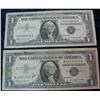 Image 1 : 1285. (2) 1957B 1-Dollar Silver Certificates. VG.