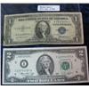Image 1 : 1294. Series 1935F 1-Dollar & 1976 $2. Federal Reserve Note.