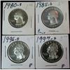 Image 1 : 1336. 1980S, 85S, 96S & 97S Proof Washington Quarters.