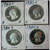 Image 1 : 1337. 1982S, 83S, 84S & 85S Proof Washington Quarters.