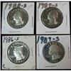 Image 1 : 1338. 1986S, 87S, 88S & 89S Proof Washington Quarters.