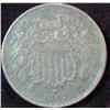 Image 1 : 1355. 1867 US 2-Cent Piece. F Porous.