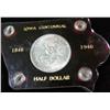 Image 1 : 1356. 1946 Iowa Commemorative Half Dollar. BU In Iowa Shaped Holder.