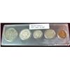 Image 1 : 1357. 1955D Cent, 1942 Nickel, Dime, Quarter & Half Set.