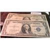 Image 1 : 1412. Series 1935E & 57B $1. Silver Certificates. VF.