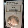 Image 1 : 1578. 1898 O U.S. Morgan Silver Dollar. NGC slabbed MS 64.