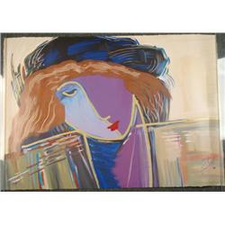 Lunzen Signed Print  Dignity  Woman Abstract Art