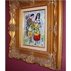 Enamel  Lovers Signed as Chagall but done by Max Karp