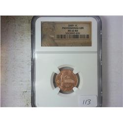 2009 LINCOLN CENT PROFESSIONAL LIFE NGC MS66 RD