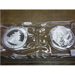 2-2005 CHINA 10 YUAN SILVER PANDA COINS (UNC)