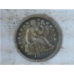 1850 SEATED LIBERTY DIME