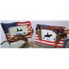 Image 1 : 2 Western Picture Frames w/ American Flag