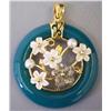 Image 1 : Jade & Pearl Pendant with Delicate Floral Detail