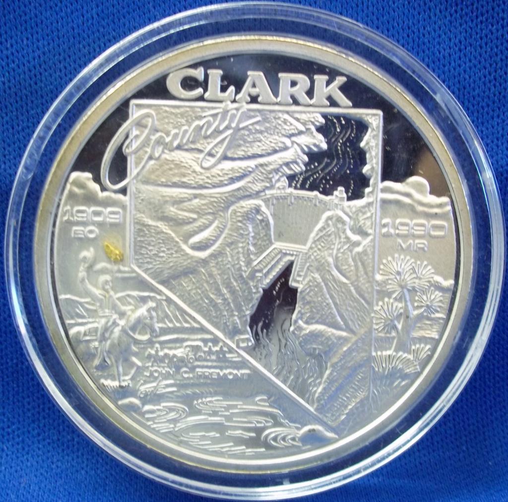 1990 2 Oz Pure Silver Clark County NV Coin XXXRare 1990-2-oz-pure-silver-clark-county-nv-coin-xxxrare