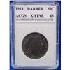 Image 1 : 1914-P Barber Half Dollar ACGS XF-45 Key Date