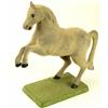Good antique horse bank with velveteen over cast