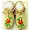 Contemporary pair of floral beaded moccasins