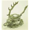 Early cast metal stag head inkwell