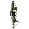 Early black leather brass studded bridle