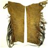 Image 1 : Pair of Older buckskin leggings with fringe and