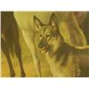 Image 1 : C. 1900 hand colored portrait of horses and dog