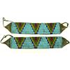 Pair beaded leather wrist or ankle cuffs