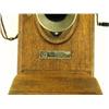 Hand crank oak wall phone